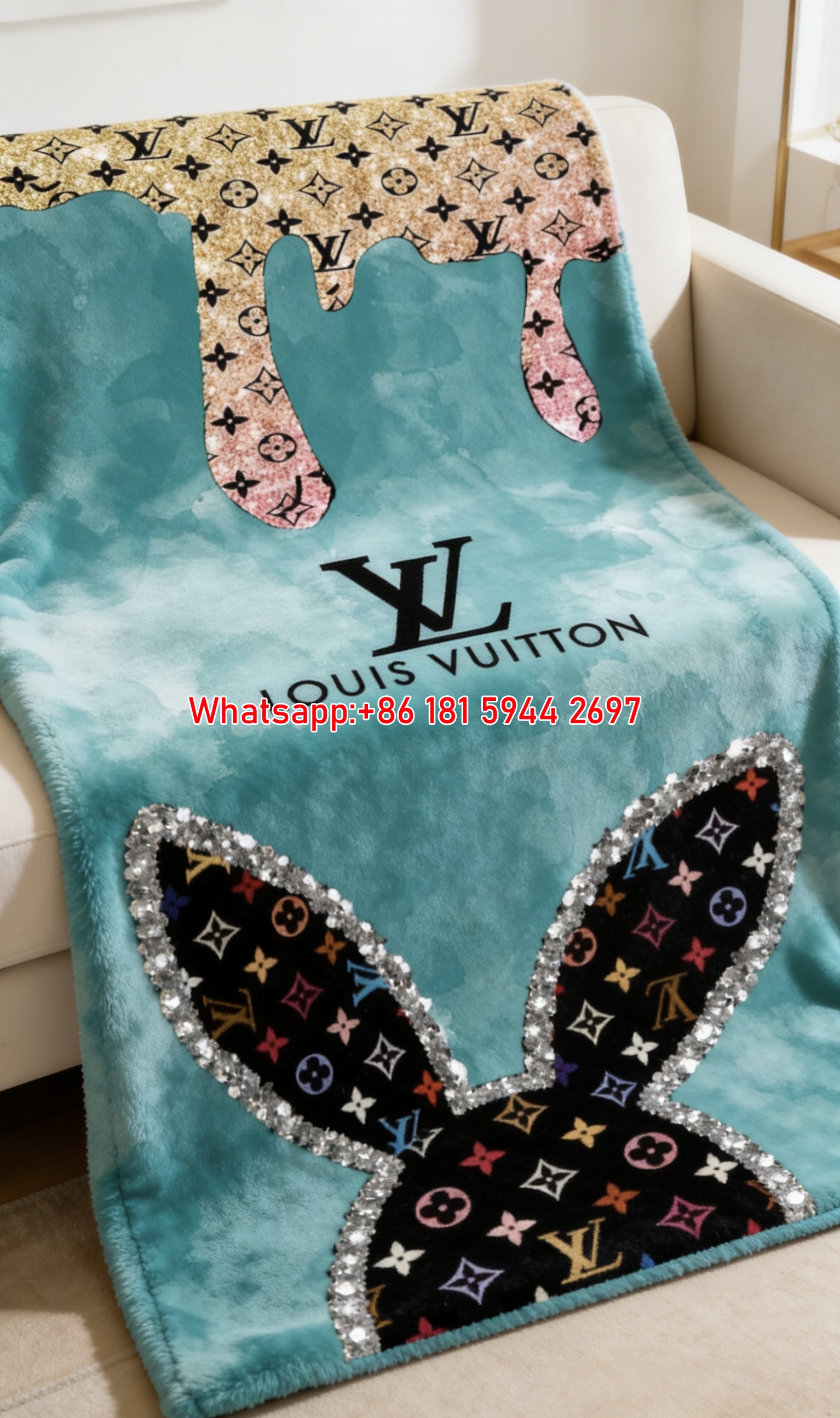 Dripping LV Monogram Throw IMG_3156
